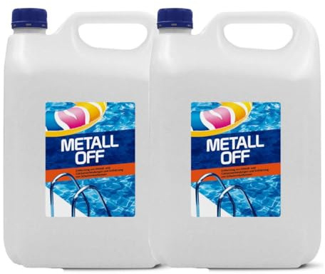 Metall-Ex för pool, brunnvatten, metallborttagare, metallneutralisator för bubbelbad, för kristallklart vatten (2 x 4 l)