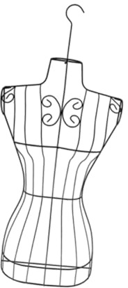 Garende Female Mannequin Metal Wire Dress Form Manikin Torso Women Mannequin Torso for Home Decor, White