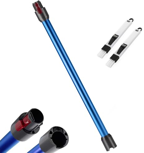 Tube d’extension compatible avec Dyson V7 V8 V10 V11 V15, Tube Télescopique Rigide, Barre d’extension avec Brosses 2-en-1, Accessoire Aspirateur (Bleu)