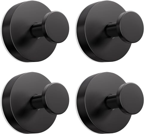 Siblaies 4 ganchos de acero inoxidable con ventosa, gancho de succión extraíble, sin agujeros, gancho de pared, gancho de cocina, baño, ventana lisa, cristal