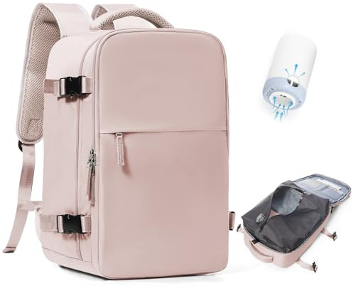 BJLFS Zaino da Viaggio con Sottovuoto Ryanair 40x30x20 Wizzair Bagaglio a mano 40x20x25 Ryanair con Pompa Borse da Cabina per Easyjet 45x36x20 con compressione sottovuoto,Zaino Casual per Laptop