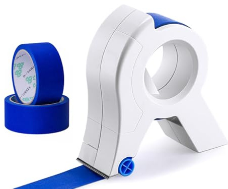 Anlising Aplicador de Cinta de Pintor, Dispensador de Cinta Maestra con 2 Cinta Adhesiva, Cinta Carrocero Máquina, Herramienta Dispensadora Premontada, Máquina Cinta de Carrocero, para Suelos,Ventanas