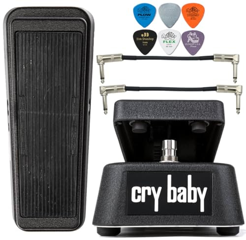 Dunlop original Crybaby GCB95 Standard-Wah-Pedal Tonebird Effekt-Bundle mit 3 Patchkabeln, 6 Dunlop-Plektren