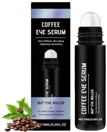 Koffein Augenserum,Anti Falten Augen Serum,Augencreme Gegen Falten Und Augenringe,Tränensäcke und Fältchen,Augenstraffung,Augen Roll On Serum für strahlende Augenpflege bei Männern und Frauen