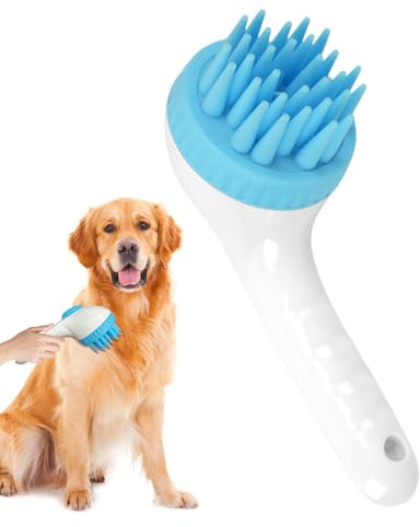 Liakyunf Brosse de Toilette pour Chien - Brosse De Douche Pour Chat À Long Manche - de Massage avec Shampooing pour Chats Chiots Lapins,Chats Chiens Chaton Chiot Lapin Bain Intérieur