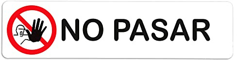 Becral® - Autocollant en vinyle Ne pas passer | Autocollant porte en vinyle | Panneau informatif | Panneau de porte 200 x 50 mm (2)