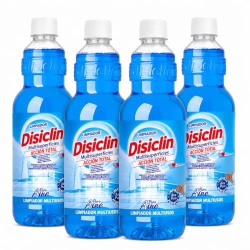 DISCLIN Aire Puro Limpiador Multisuperficies Concentrado 1L | Pack 4 Unidades | Super Perfumado | pH Neutro | Sin Lejía | Aroma Duradero | Higiene Total | RASMACOR