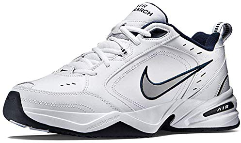 NIKE Men's Nike Air Monarch Iv Training Shoe, White Metallic Silver Midnight Navy, 9.5 UK