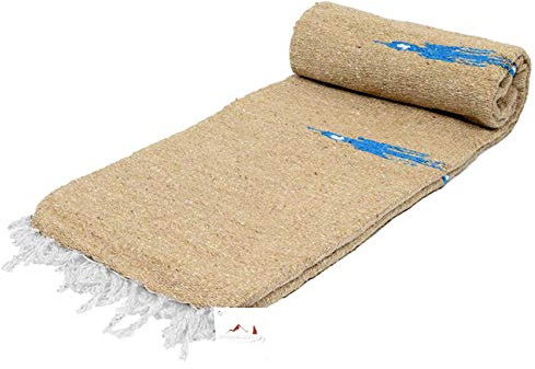 Open Road Goods Tan/Khaki Thunderbird Thick Yoga Blanket or Throw - Made for Yoga!