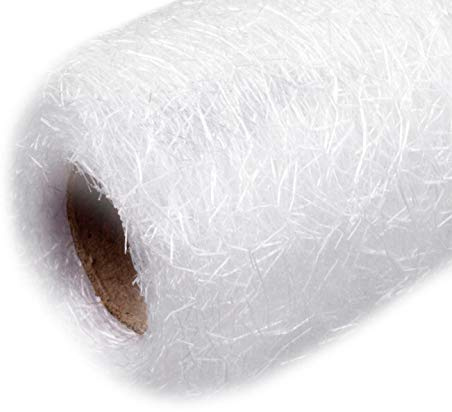 Schnoschi Dekostoff vit, rulle 9 m x 30 cm, bordslöpare, dekonet, bordsband, nätmaterial, textilnätväv