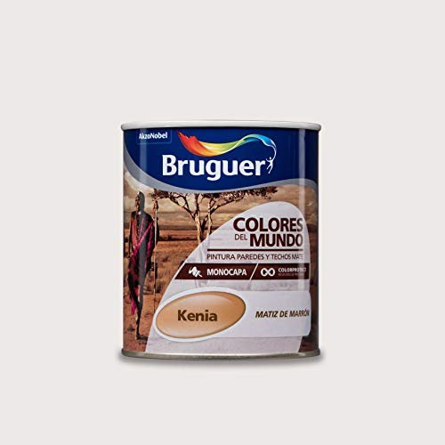 Bruguer Colores del Mundo Pintura para paredes monocapa Kenia Matiz de Marrón 750 ml