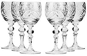 Neman Glassworks 2-Oz Hand Made Vintage Russian Crystal Glasses on a Stem, Vodka Shot Old-fashioned Glassware