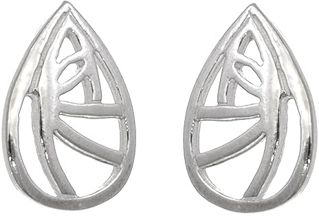 Alexander Castle Charles Rennie Mackintosh 925 Sterling Silver Earrings for Women - Stud Earrings with Jewellery Gift Box - 11mm x 8mm