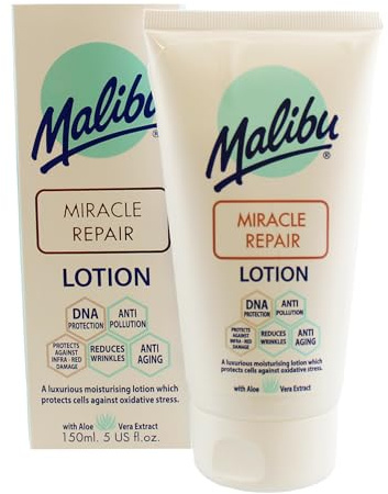 Malibu Miracle Repair Lotion, Anti-Ageing After Sun Lotion, Collagen Stimulating Moisturiser for Hydrating, Soothing and Repairing, 150ml