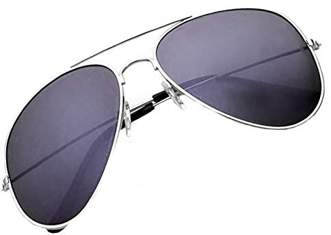 4sold, Unisex sunglasses 70’s Designer Style, Men & Women - Pilot style, metal frame, UV 400 protection lens - Mirrored sunglasses, one size, vibrant lens colors - Fits all