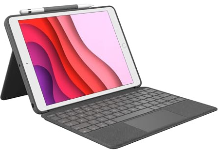 Logitech 920-009629 Combo Touch Trackpad Case for iPad (7th, 8th, 9th gen) With Precision Trackpad, Laptop-Like Backlit Keyboard, and Smart Connector Technology, Graphite, 10.2 Inch