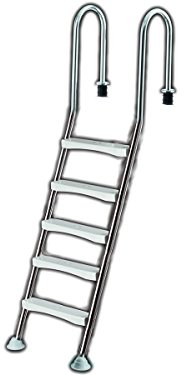 5- stufige Poolleiter für Pools bis 1,5m Tiefe Pooltreppe Tiefbeckenleiter Schwimmbadleiter Edelstahl Leiter Treppe