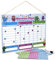 ewtshop® Monster Belohnungstafel, magnetisch, Wochenplaner mit Monster-Magneten für bis zu DREI Kinder, 40 x 30 cm