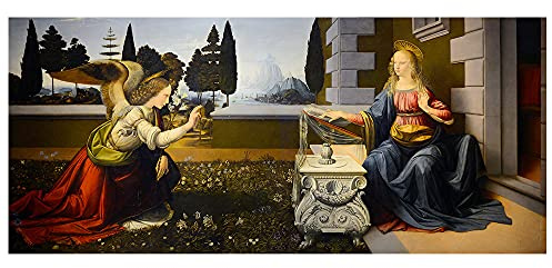 Legendarte - Canvastryck - Annunciation - Leonardo Da Vinci - Dekorativ Väggkonstcm. 40x90