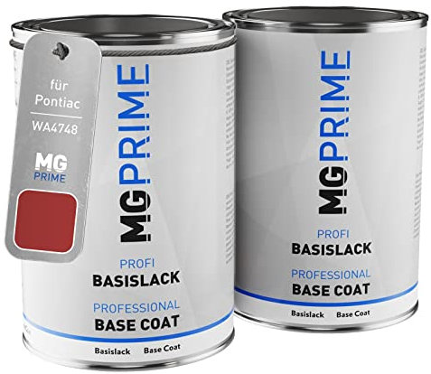 MG PRIME Car paint Set can ready-to-spray for Pontiac WA4748 Firethorn Metallic/Boston Red Metallic under + base coat 2.0 litre 2000ml