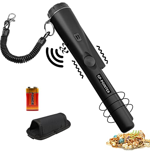 KKMOL Détecteur de métaux Pinpointer, 360° Search Gold Treasure Pinpointing Finder Sonde avec LED et étui, détecteur de métaux étanche pour la chasse au trésor, accessoires d'outils de détection de