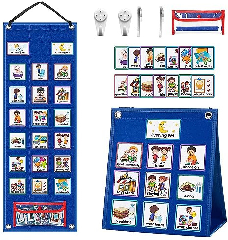 Visual Timetable 70 PECS Self-adhesive Cards Weekly Behaviour Charts for Children, Now and Next Sensory Equipment Board for Kids Autism Preschool ADHD ASD
