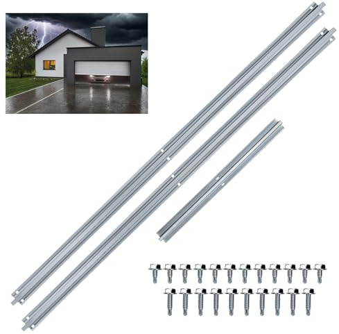 16ft Garage Door Strut,Heavy-Duty Steel Garage Doors Reinforcement Bracket,Hurricane & Storm Support Top Brace Bracket Kit,Double Door Garage Repair Track for 16 Foot