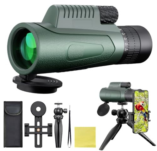 GOHHME 10-30 X 50 Monokular Teleskop Monokular Fernglas BAK4 Prisma Mehrschichtige Linsen Mit Stativ Handy-Clip Wasserdicht Fernglas Klein für Vogelbeobachtung Wandern Jagen Spiel Ansehen