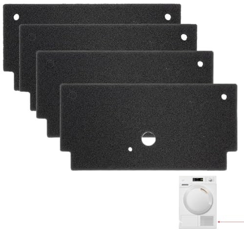 Lot de 4 filtres pour sèche-linge Bosch Siemens 12022801 - Pour sèche-linge à pompe à chaleur Bosch Siemens - Filtre éponge - Tapis filtrant pour sèche-linge - Filtre de socle - Filtre à condensation