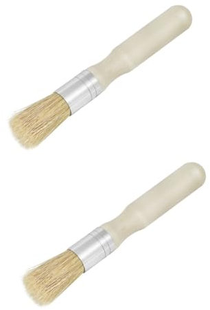 Tofficu 2 Piezas Cepillo de Plantilla desenredar Mascota seco Manejar Cera círculo desenredador Pinceles Cacerola Pro desteñir Mini Herramienta Cepillo de Aceite Pincel acrílico De Madera