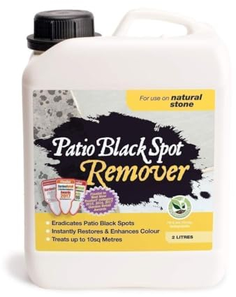 Patio Black Spot Remover Patio Cleaner for Natural Stone - Indian Sandstone, Limestone, Yorkstone - Stubborn black stains, green stains, Restore Natural Colour - Biodegradable - 2 L
