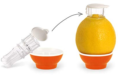 Patent-Safti Entsafter I Der originale Safti Ausgießer für Zitronen, Orangen etc. I Einfacher als jede Zitronenpresse oder Saftpresse I (Orange)