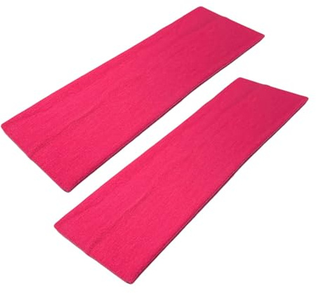 WESTEND CHOICE Confezione da 2 fasce elastiche per capelli larghe 7 cm, tinta unita, unisex, per palestra, esercizi, per donne e uomini, morbide fasce per capelli da yoga (fucsia)