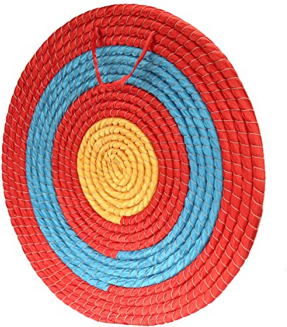AUVIM Zielscheibe Bogenschießen Handgefertigtes Strohbogenziel für Recurvebogen Compoundbogen oder Langbogen 20Zoll Traditionelles Bogenpfeilziel für Kinder Jugend Erwachsene (Red 1 Layers)