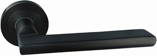 Jeu de manivelle modèle en aluminium avec rosace ronde finition noire pour portes