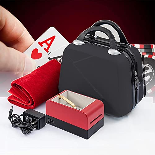 Distributeur automatique de cartes, machine de fractionnement de cartes rotative à 360 ° portable avec nappe de poker et batteur de cartes à jouer électrique pour 2 à 8 personnes, pas de fonction de m
