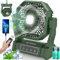 Camping Ventilador con Luz LED, Ventilador Recargable Portatil para Tienda de Campaña al Aire Libre con Remoto, Ventilador de Escritorio USB Potente de 4 Velocidades para Pesca,Corte de energía,Picnic