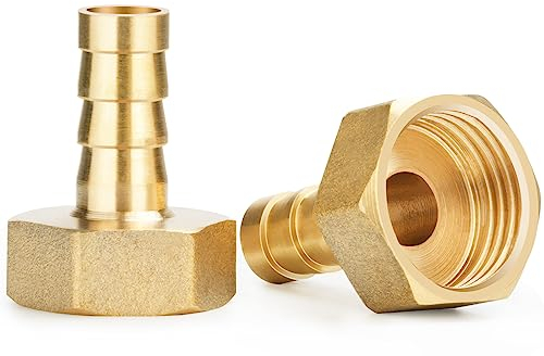 Drado Lot de 2 raccords de tuyau avec filetage hexagonal et extérieur - Raccord de tuyau intérieur pour air, eau, carburant, huile et gaz (1/2 IG x 10 mm)