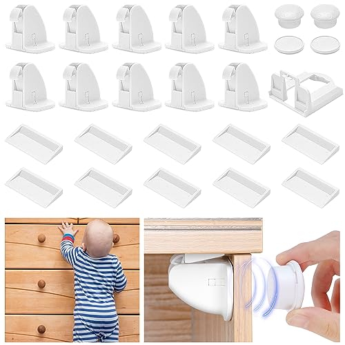 Magnetisches Schrankschloss-Set, 10 Stück Baby-Sicherheitsschlösser, Kindersicherung, Schubladenschloss, selbstklebende kindersichere Riegel für Schrank, Türen, Küche