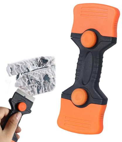Grattoir à verre, grattoir à verre - Grattoir pour poêle à double bord, grattoir multi-usages pour le nettoyage, enlever les autocollants pour fenêtres, de cuisson, four, de cuisson