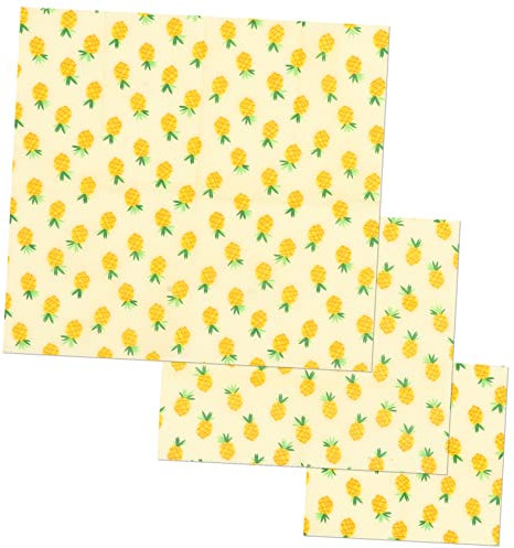 minkissy Beeswax Food Wraps 3-Sheet Set Oil Proof Food Wrapping Paper Sustainable for Snacks Cakes and French Fries Packaging