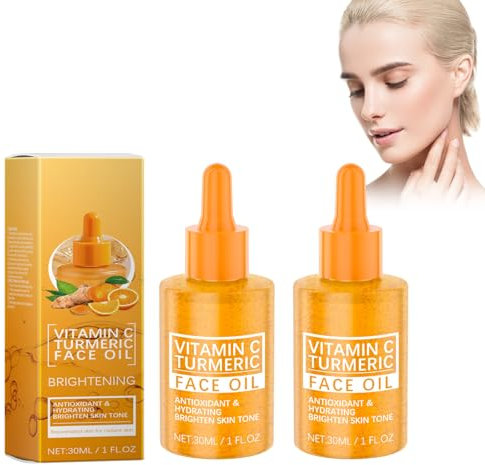 Aceite Facial, Con Vitamina C, Niacinamida Y Cúrcuma, Aceite Facial Nutritivo, Aceite Facial Iluminador, Suero De Aceite Facial, Tono De Piel Hidratante E Iluminador, 2 Pcs