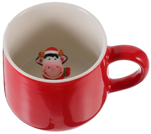 PRETYZOOM Cow Ceramic Mug Personalised Tea Cup for Latte Large Capacity Espresso Cup for Wedding Birthday Lovers