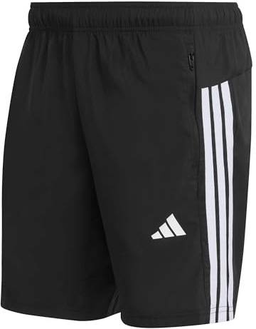 adidas Herren Workout Essentials Base 3 Stripes Woven Short 5 Inches Shorts, Black/White, L