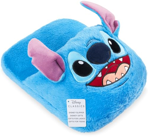 Get Trend Disney Stitch Chauffe Pieds Femme et Ado Adultes, Chausson Polaire Non Électrique Antidérapant, Chaufferette Pied Douce Contre le Froid (Bleu Stitch)