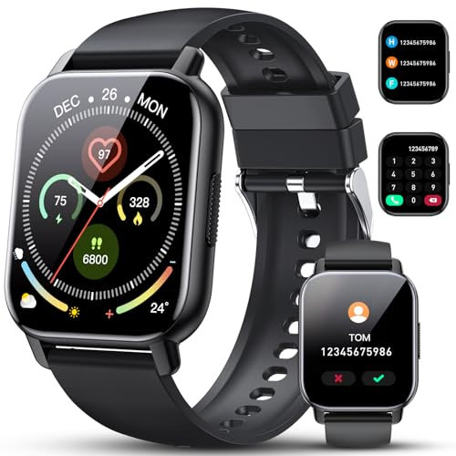 Smart Watch for Men Women, 1.85 HD Fitness Watch with Answer/Make Calls, 2025 Smartwatch with Heart Rate/Sleep/Pedometer/Music Control, 110+ Sports, IP68 Waterproof Activity Tracker for Android iOS