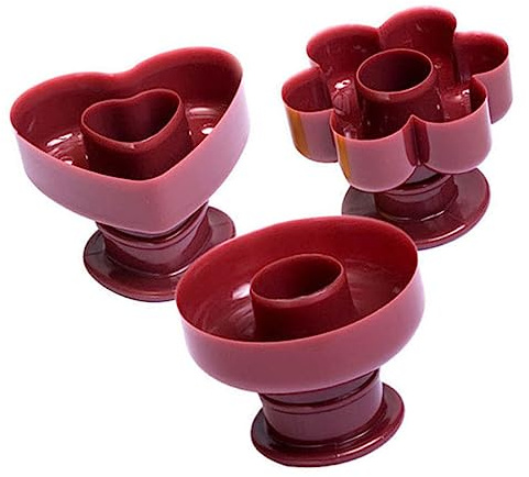 SECFOU Stampo Per Ciambelle in Plastica Pp 3 Pezzi, Stampo Per Colata Fai Da Te Forme Rotonda, Fiore e Cuore, Multifunzionale Per Dolci, Biscotti e Dessert, Per Cucina Familiare e Celebrazioni