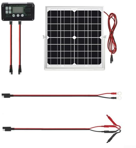 Chargeur et mainteneur de batterie de voiture solaire 20W 12V, kit de charge portable avec contrôle de charge intelligent, pour camping-car, bateau, chargeur et dispositif d'entretien solaire étanche