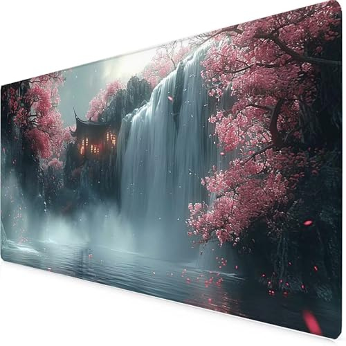 Tapis Souris XXL 120 x 60 cm, Tapis de Souris Blanc sous Main Bureau Automne Mouse Pad avec 3MM Bords Cousus, Imperméable Base en Caoutchouc Antidérapant Surface Accessoire Bureau, Gaming -yym250990