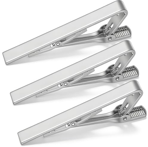 3 stycken slipsnålar silver slipsklämma för män slipsklämma set | Klassiska slipsklämmor för slipsar män vardag bröllop årsdag affärspresent